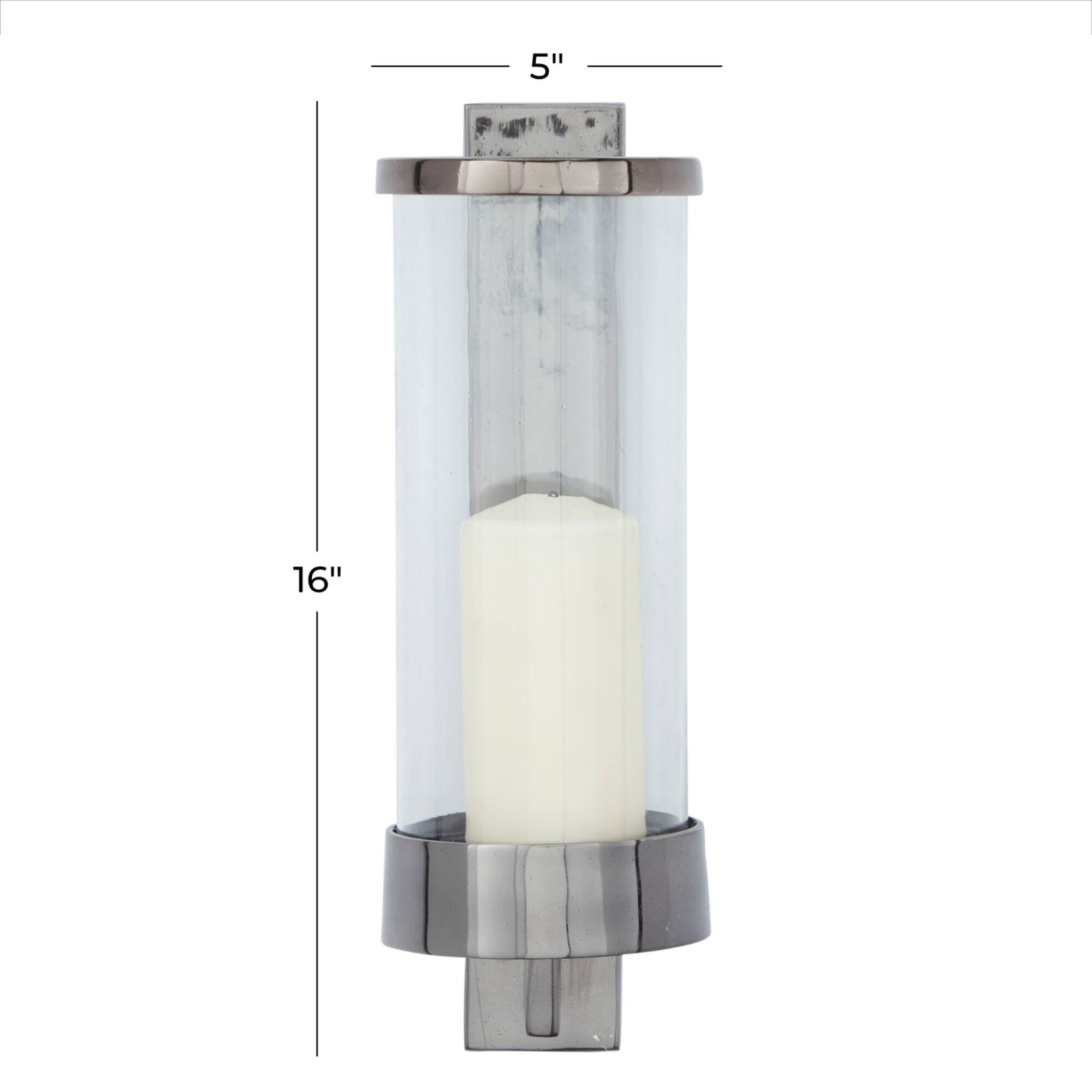 Grey Aluminum Contemporary Wall Sconce, 16" x 5" x 7"